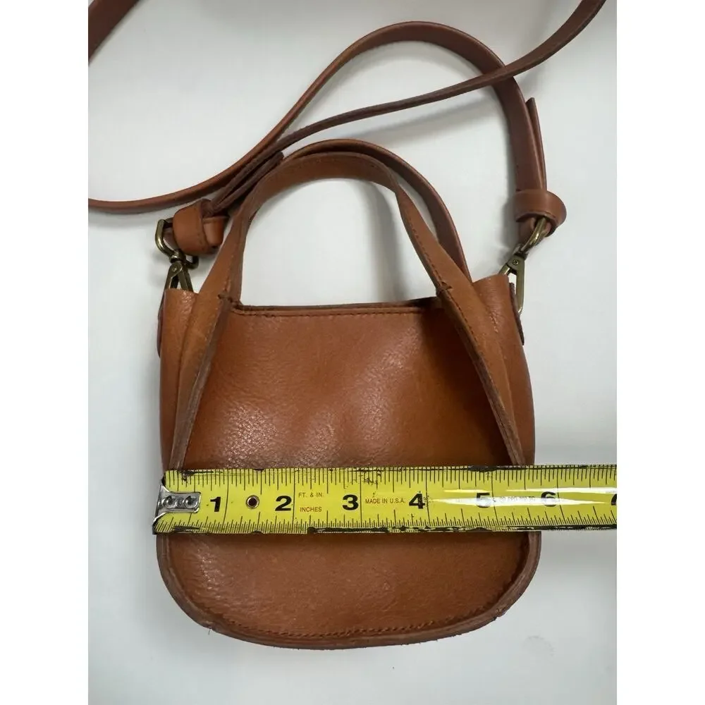 Madewell Sydney Crossbody Bag Burnished Caramel Leather Micro